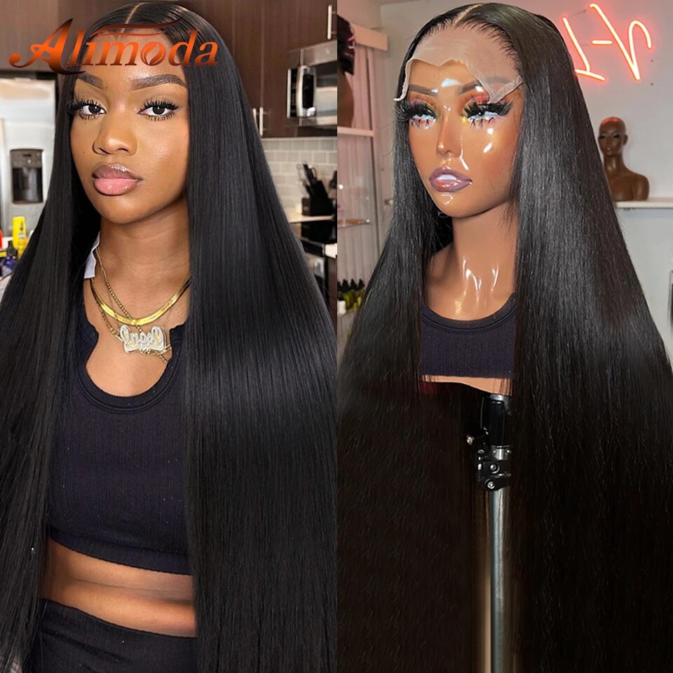 13x4 Full Lace Front Human Hair Wigs Bone Straight 13x6 Frontal Wig Pre Plucked Glueless Wig HD Transparent 5x5 Lace Closure Wig - Image 2