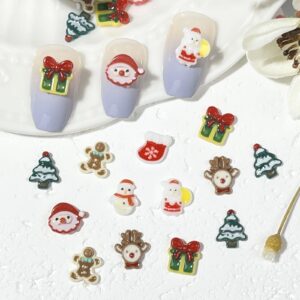 20 Pcs New Cute Mini Cartoon Christmas Deer Collection Nail Parts Accessories Kawaii DIY Nail Art Decoration Manicure charm