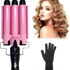 3 Barrel Curling Iron Hair Crimper Portable Temperature Adjustable Ceramic Wave Iron Wand Curler DIY Curly Hair Stylin
