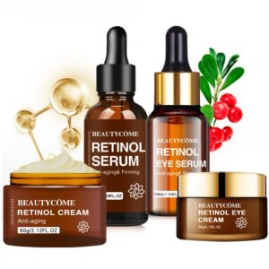 4PCS/Set Retinol Face Eye Cream Serum Firming Lifting Anti-Aging Reduce Wrinkle Fine Lines Facial Skin Care Suit Beauty Health