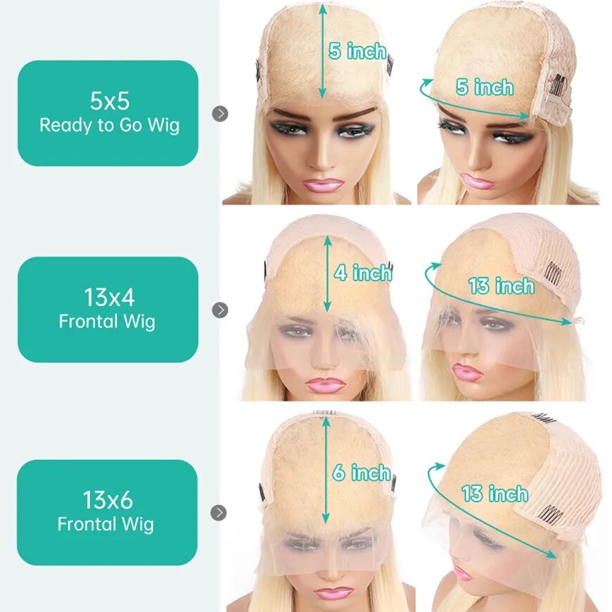 5x5 Closure Wig Glueless Wig Ready To Wear Bone Straight Bob Wig 613 Lace Frontal Wig 13x6 13x4 Blonde Lace Front Wig Human Hair - Image 6