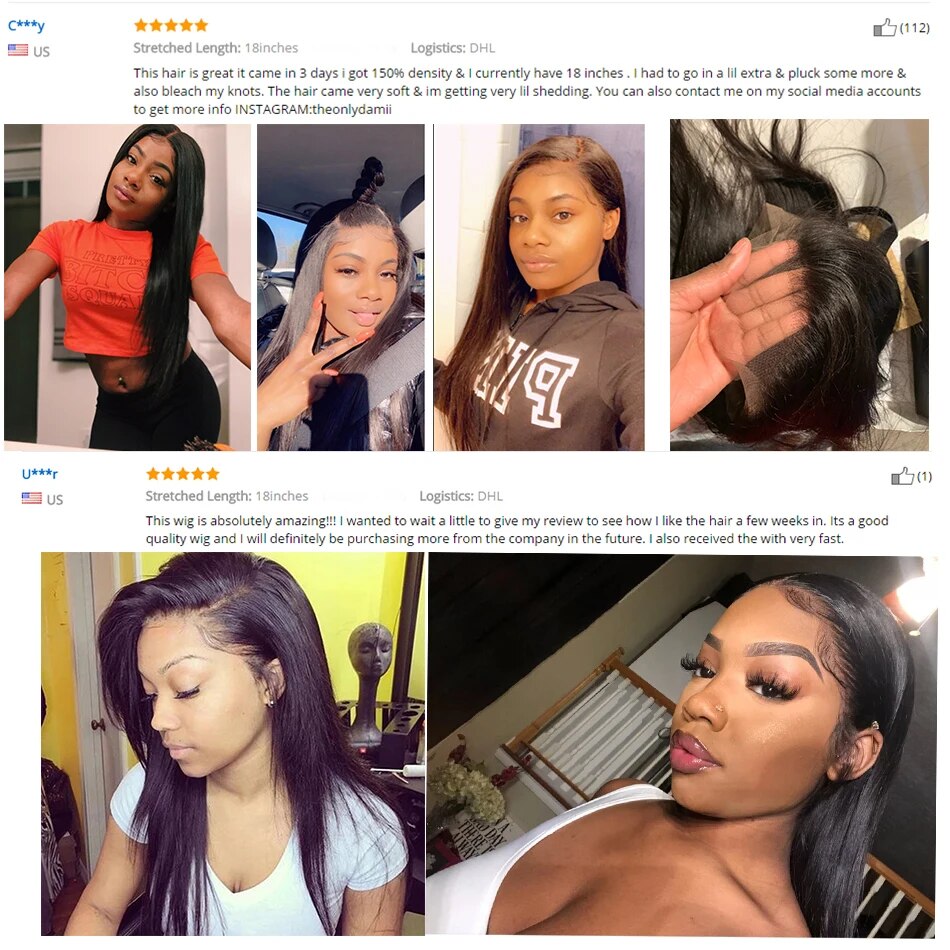 5x5 HD Lace Closure Wig Human Hair Bone Straight Virgo Real Invisible HD Transparent Virgin Wig 180% 250% Density Full & Thick - Image 5