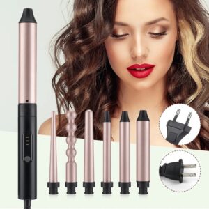 6 in1 Hair Curling Iron Professional Temperature Adjustment 30s Fast Heat Hair Curler Hair Styling Tools Hair Styler Wand Curler