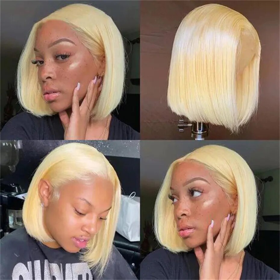 613 Blonde Bob Wig Lace Front Human Hair Wigs 13x6 13x4 Lace Frontal Wigs Remy Brazilian Bone Straight Human Hair Wigs for Women - Image 2