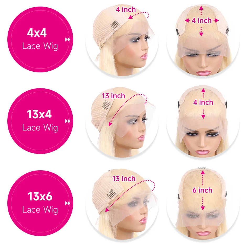 613 Blonde Bob Wig Lace Front Human Hair Wigs 13x6 13x4 Lace Frontal Wigs Remy Brazilian Bone Straight Human Hair Wigs for Women - Image 6