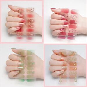 77 Design 22 Tips Gold Nails Varnish Stickers Colorful Fashion Art Decoration Glitter Series Adhesive Sliders Nail Stickers