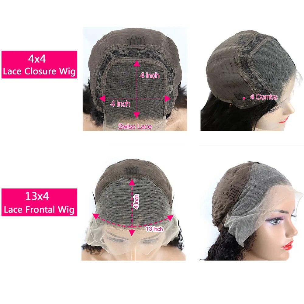 99j Deep Wave Frontal Wig Burgundy Lace Front Wig Human Hair Water Wave 13x4 HD Transparent Full Lace Front Human Hair Wigs - Image 5