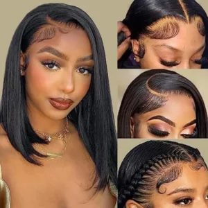 ANNELBEL Bob Short Closure Hair Wig Transparent 4x4 13x4 HD Lace Front Human Hair Wigs for Women Pre Plucked Natural Hair