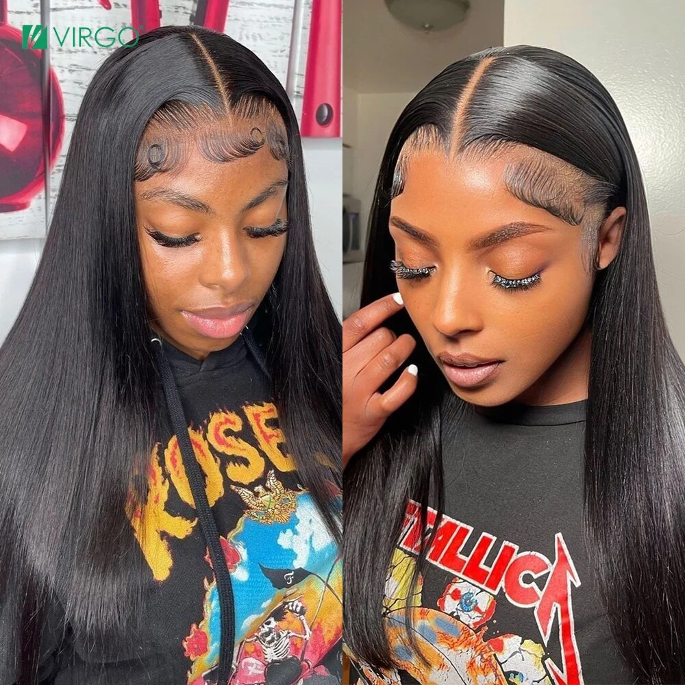 Bone Straight Real 5x5 HD Lace Closure Wig Human Hair Virgo Invisible Transparent Brazilian Virgin Wig 250% Density Full&Thick - Image 2