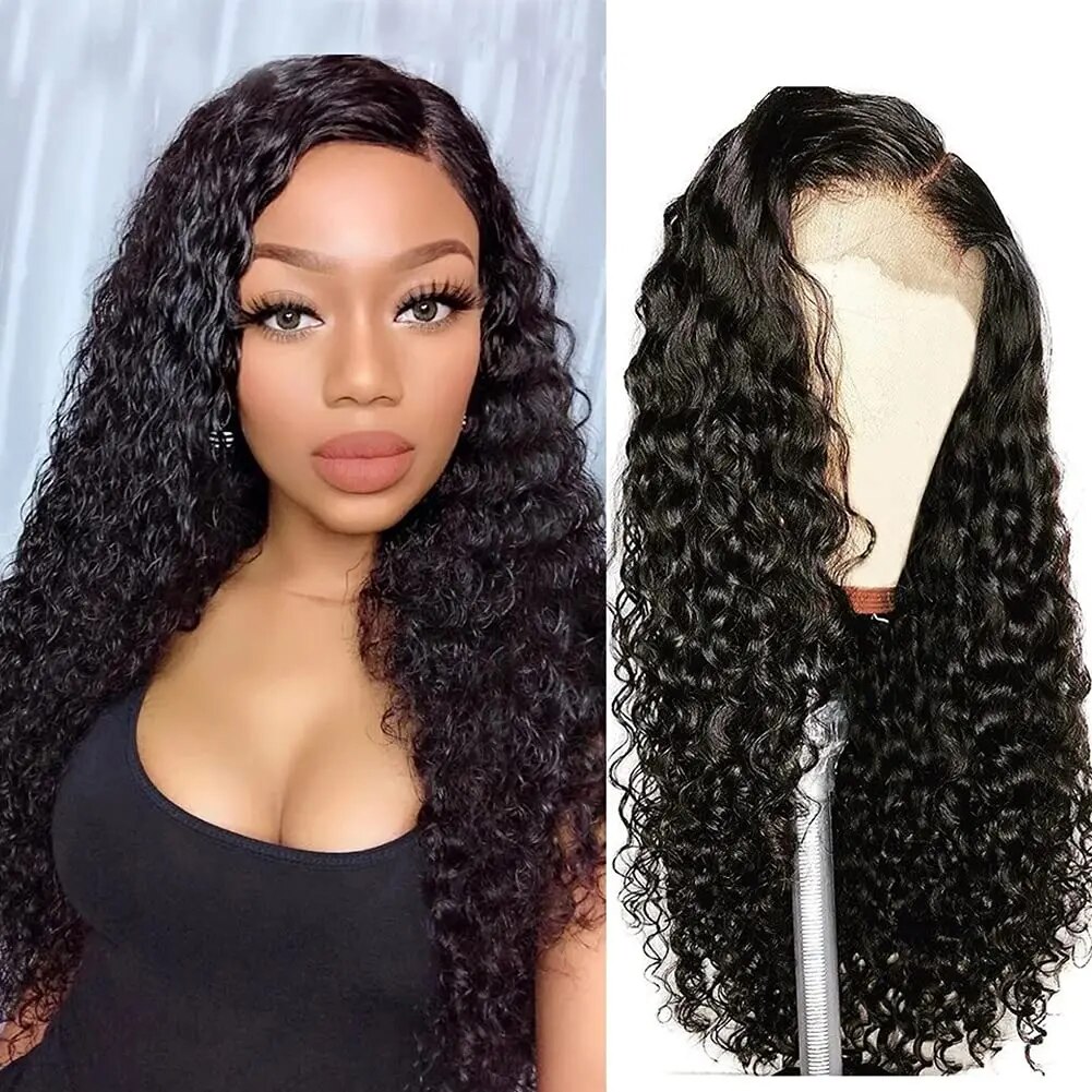 Deep Wave Frontal Wig Transparent 13x4 Lace Front Wigs for Women Brazilian Deep Curly 4x4 Closure Wig Human Hair Pre Plucked - Image 3