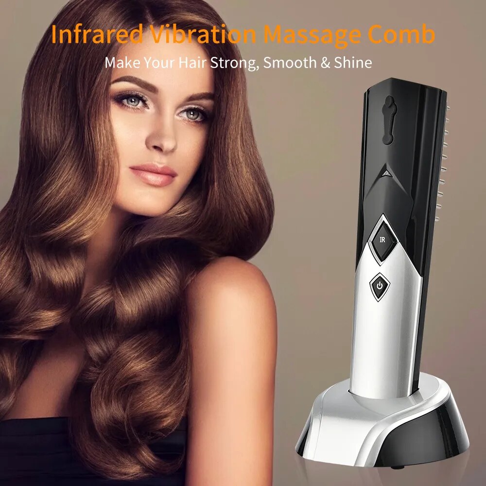 Electric Laser Hair Growth Comb Infrared Therapy Treatment Vibration Scalp Massage Hairbrush Anti Hair Loss Products Home Salon - Image 6