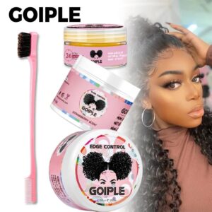 GOIPLE Edge Wax Baby Hair Inyou Styling Gel with Brush Product for Black Women Broken Hair Finishing Fixative Cream Edge Control