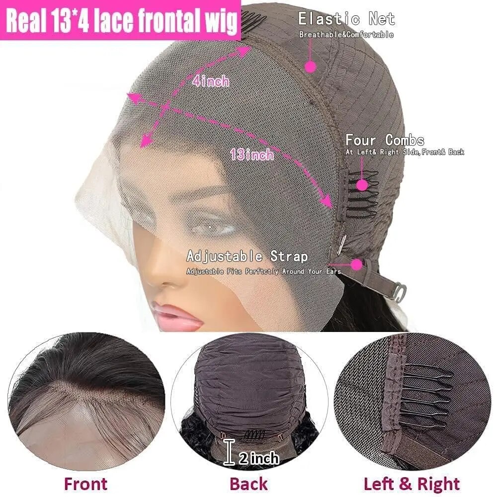 Glueless Short Wavy Lace Front Wigs Human Hair Pre Plucked Wear and Go Wigs for Black Women 13x4 Lace Frontal Wigs 180% Density - Image 6