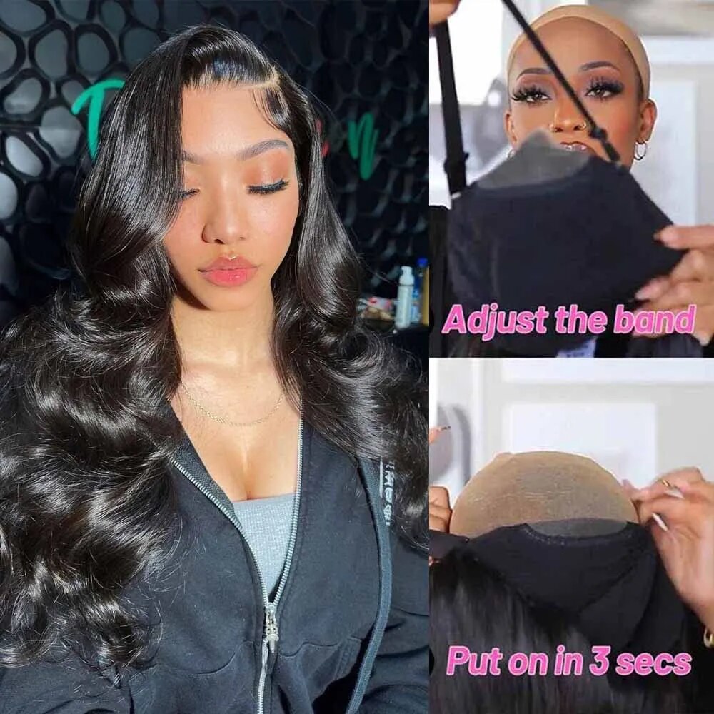 Glueless Wigs Human Hair Body Wave Pre Plucked Wear and Go 12A Pre Cut 5x5 HD Lace Closure Wigs for Women 180 Density Airy Cap - Image 3