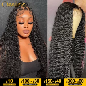 HD Transparent Lace Front Human Hair Wigs Deep Wave Wig 4x4 Lace Closure Wigs Remy Curly Human Hair Wig 13x4 13x6 Frontal Wigs