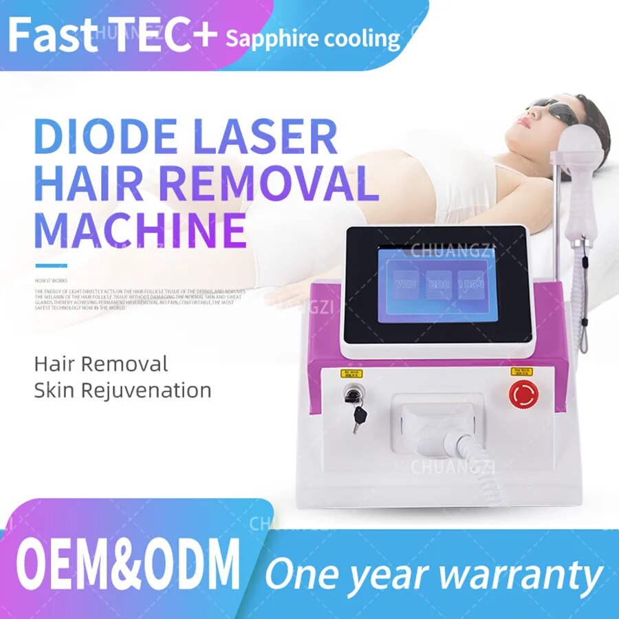 High 2023 808nm Diode Laser Hair Removal Machine Sapphire Contact Cooling Head Painless Laser 755 808 1064 Epilator - Image 2