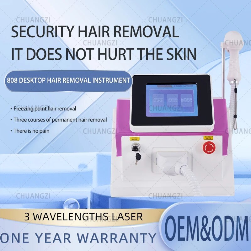 High 2023 808nm Diode Laser Hair Removal Machine Sapphire Contact Cooling Head Painless Laser 755 808 1064 Epilator - Image 3