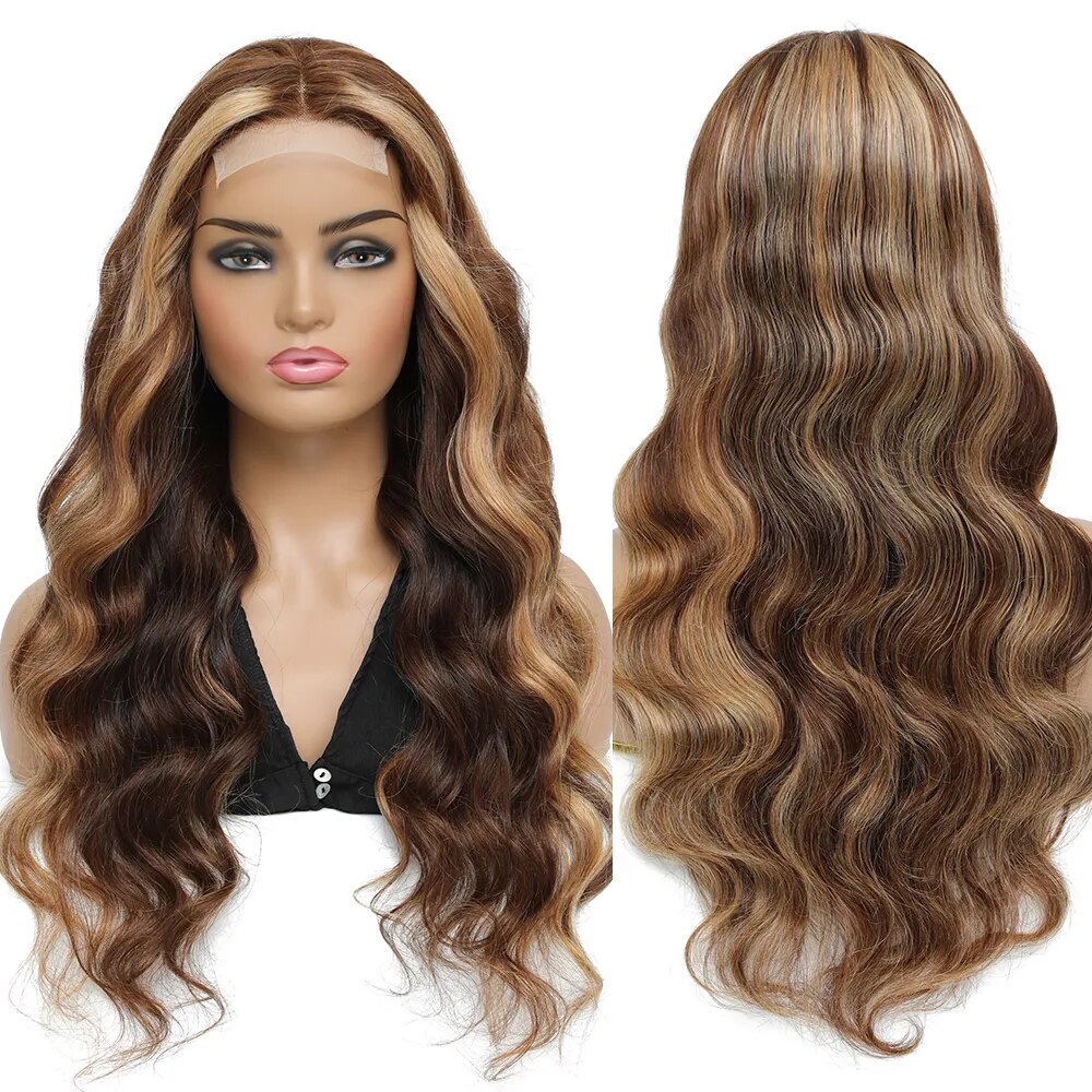 Highlight Lace Front Wig Human Hair Body Wave Ombre Colored Honey Blonde Lace Frontal Human Hair Wigs Ombre Lace Front Wig - Image 3