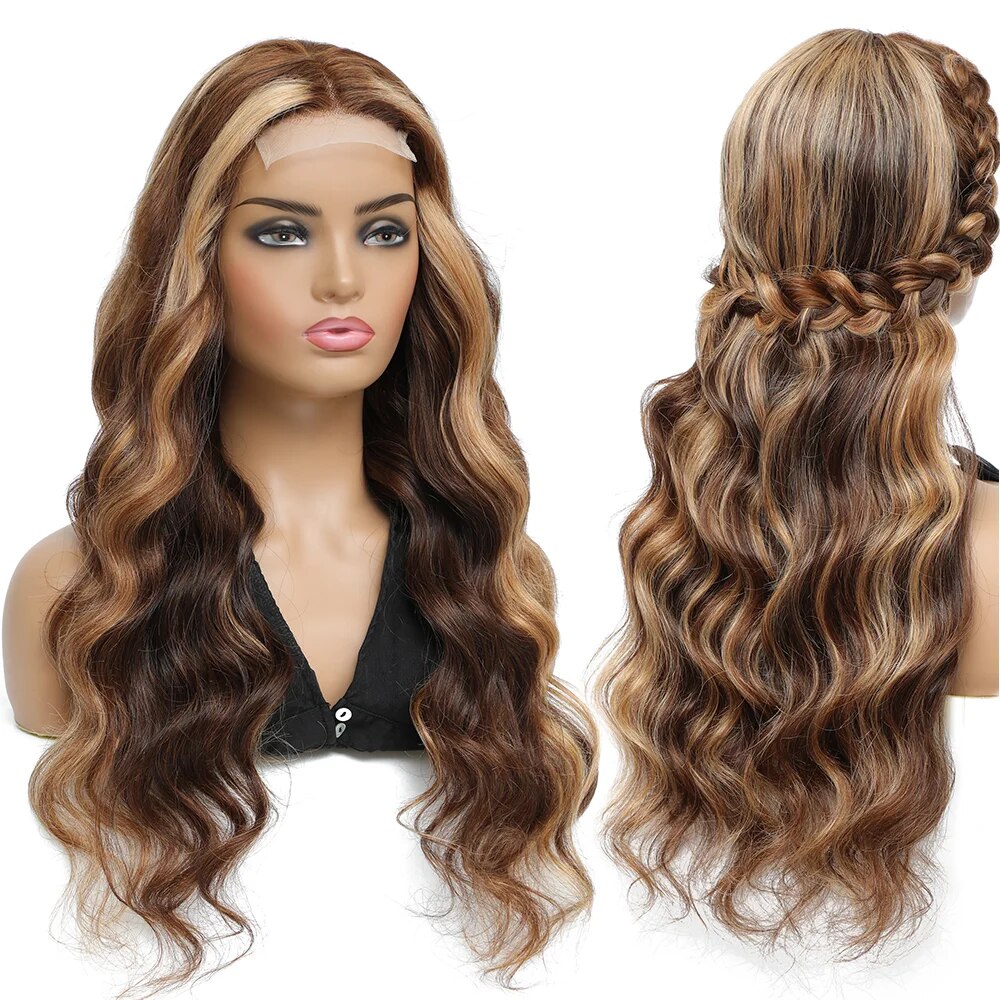 Highlight Lace Front Wig Human Hair Body Wave Ombre Colored Honey Blonde Lace Frontal Human Hair Wigs Ombre Lace Front Wig - Image 4