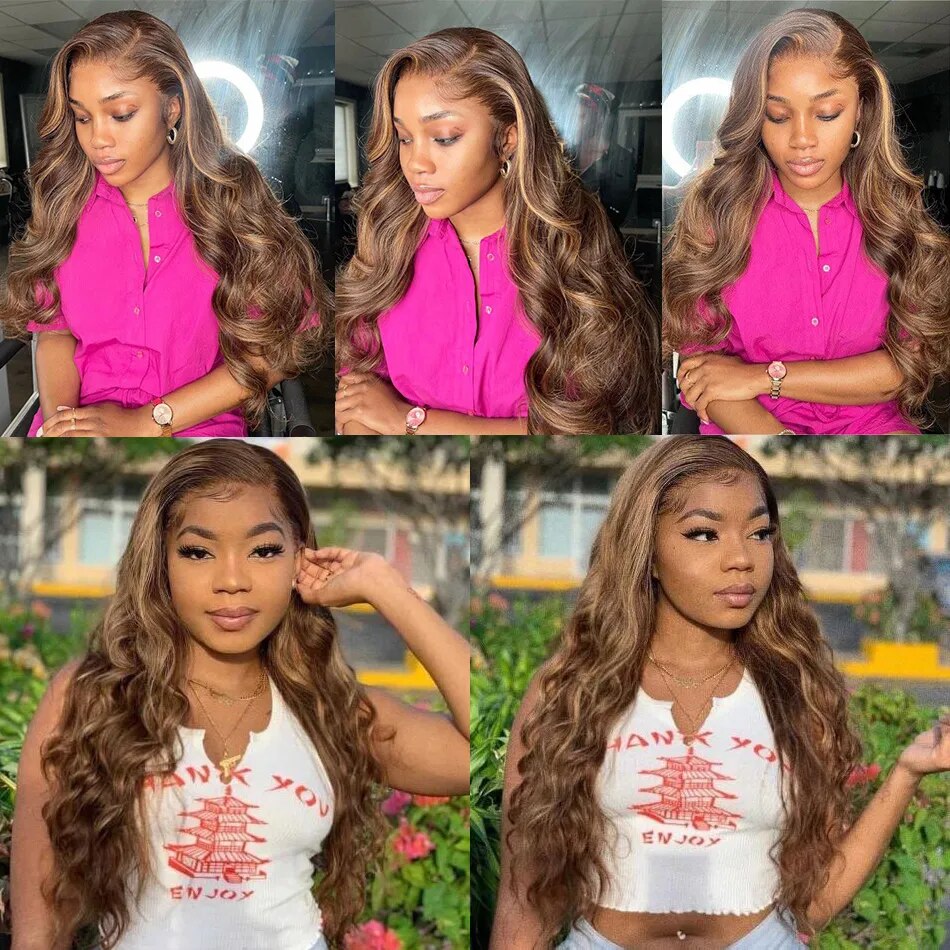 Highlight Wig 13x6 Hd Lace Frontal Wig Honey Blonde Body Wave Lace Front Human Hair Wigs For Women 13x4 Glueless Full Lace Wig - Image 5