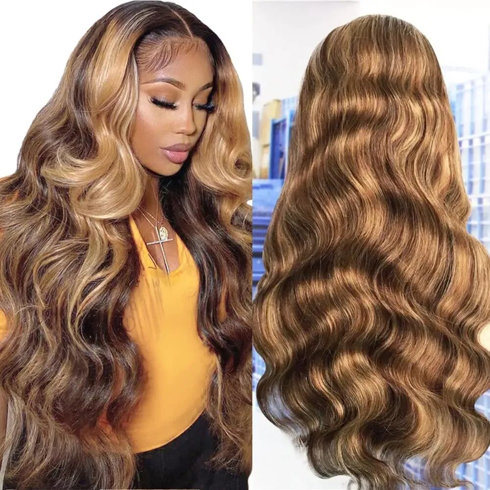 Highlight Wig 13x6 Hd Lace Frontal Wig Honey Blonde Body Wave Lace Front Human Hair Wigs For Women 13x4 Glueless Full Lace Wig