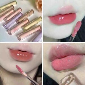 Lip Gloss Moisturizing MIrror Watery Jelly Lasting Liquid Lipstick Cosmetics Beauty Makeup Charming Nude Color