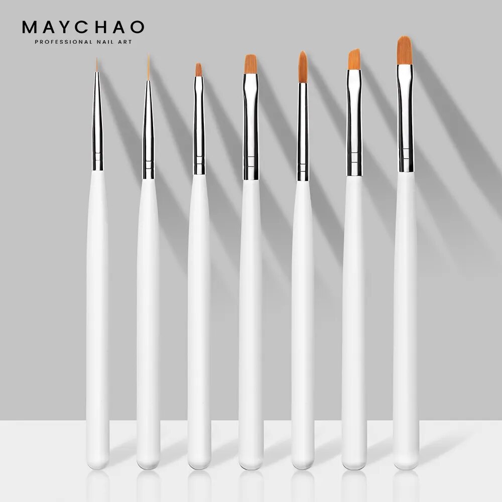 MAYCHAO 5/7pcs Nail Art Brush Kit Manicure Tool Gel Nail Polish Builder Liquid Powder Carving Gel Brush Nail Design Painting Pen - Image 2