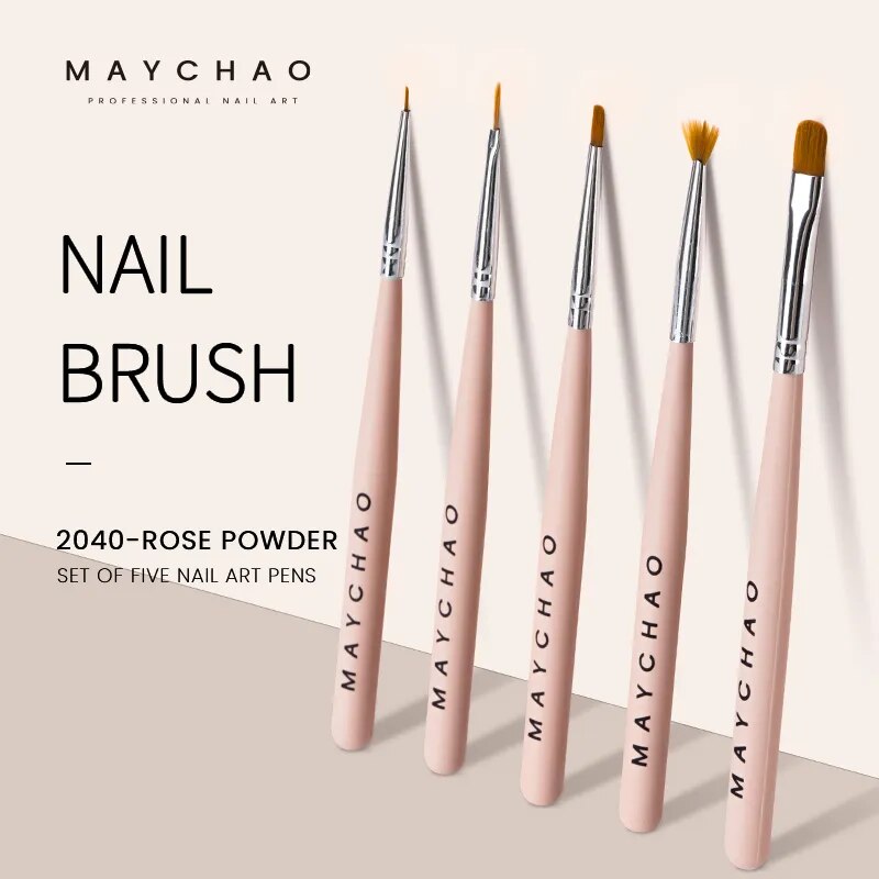 MAYCHAO 5/7pcs Nail Art Brush Kit Manicure Tool Gel Nail Polish Builder Liquid Powder Carving Gel Brush Nail Design Painting Pen - Image 6