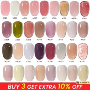 MAYCHAO Transparent Nude Jelly Gel Nail Polish Semi Permanent 7.3ml Top Coat Soak Off UV LED Varnish Nail Art Design Base Gel