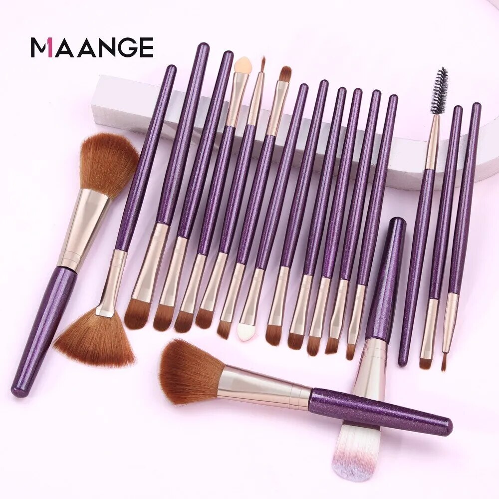 Maange 18 PCs Makeup Brush Set Blush Powder Foundation Brush Eye Shadow Brush Beauty Tools - Image 2
