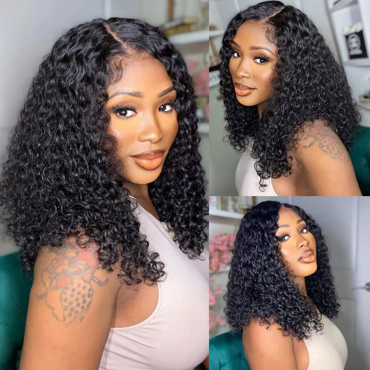 Maxine Kinky Curly Lace Wigs For Women Human Hair Curly Human Hair Wigs Brazililan Curly 13X4 Lace Part Hairline Wig 12-28 Inch - Image 6