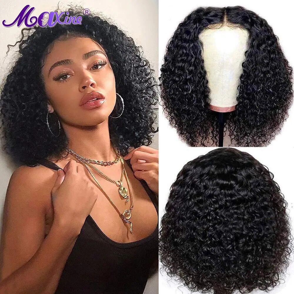 Maxine Kinky Curly Lace Wigs For Women Human Hair Curly Human Hair Wigs Brazililan Curly 13X4 Lace Part Hairline Wig 12-28 Inch