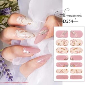 Nail Art Fake Nails Tips Stickers Waterproof Full Cover Self Adhesive Nail Patch Decals DIY Nail Slider Accessories D254