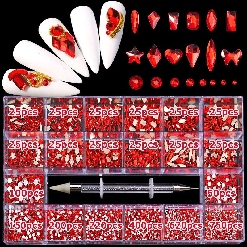 Nail Art Rhinestones Kit Alloy 3D Nail Charms Gems Luxury Crystal Nail Art Decorations Diamonds DIY Jewelry Manicure Accessories - Image 5