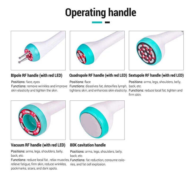 New Arrivale Ultrasonic 5 in1 80k Vacuum Cavitation 2.0 RF Slimming Skin Tightening Body Contouring Fat Reduction Beauty Machine - Image 5