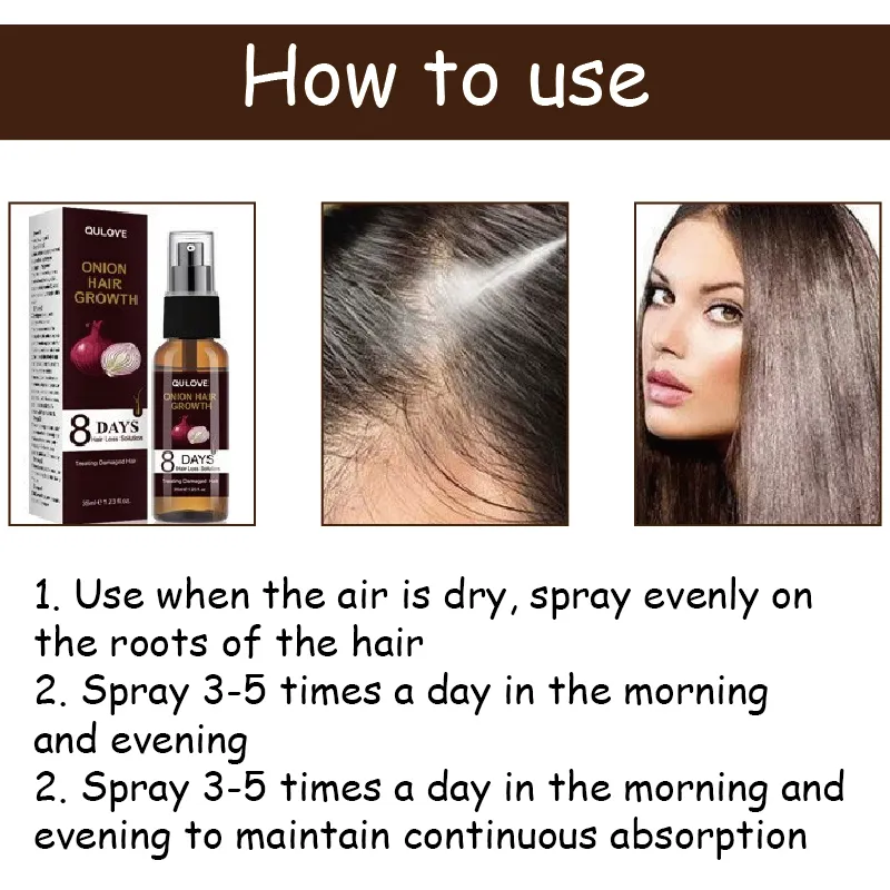 Powerful Hair Growth Serum Onion Spray Anti Hairs Loss Products Treatment Essence Repair Nourish Roots Regrowth For Men Women - Image 5