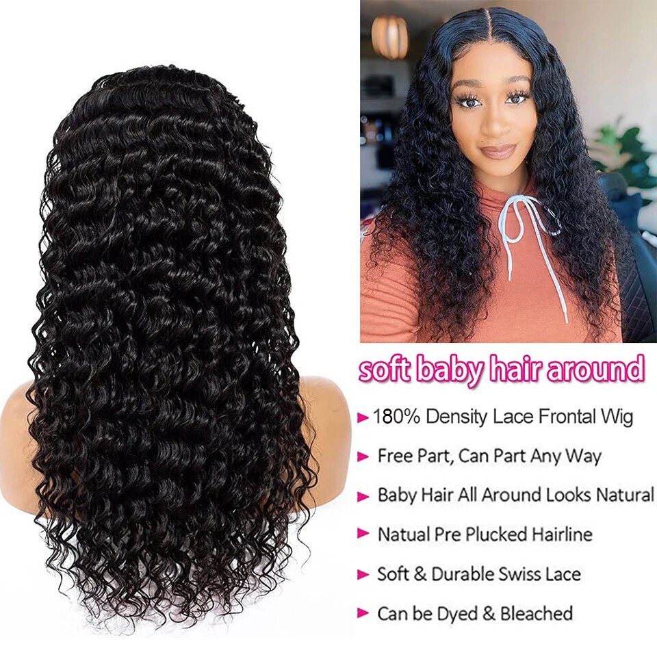 SVT Deep Wave Lace Front Wig Brazilian Loose Deep Wave Full Lace Frontal Wig Wet And Wavy Curly Human Hair Wigs For Black Women - Image 3