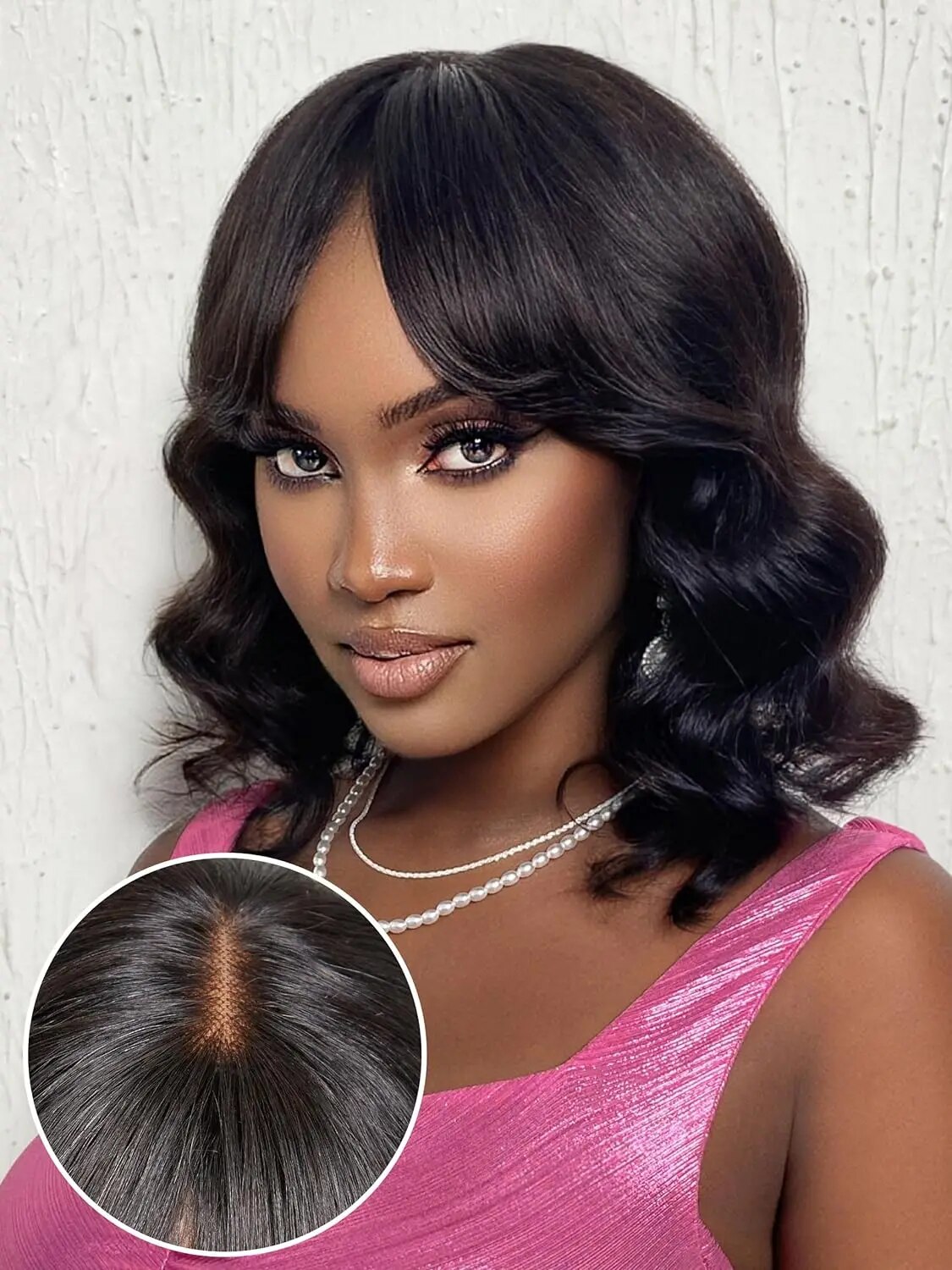 Short Bob Body Wavy With Bang Lace Front Human hair Wigs For Black Women Fake Scalp Brazilian Wig Loose Body Wave Short Bob Wig