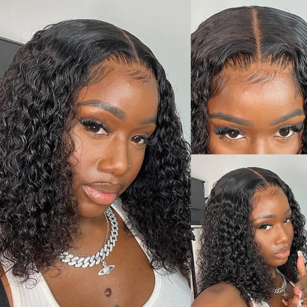 Short Bob Lace Frontal Wig Human Hair 13x4 Deep Wave 180 Density Lace Front Wigs Short Bob Wig Human Hair Lace Frontal Wigs - Image 4