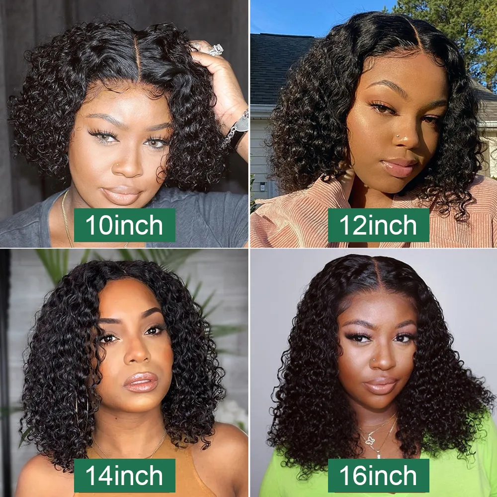 Short Bob Lace Frontal Wig Human Hair 13x4 Deep Wave 180 Density Lace Front Wigs Short Bob Wig Human Hair Lace Frontal Wigs - Image 5