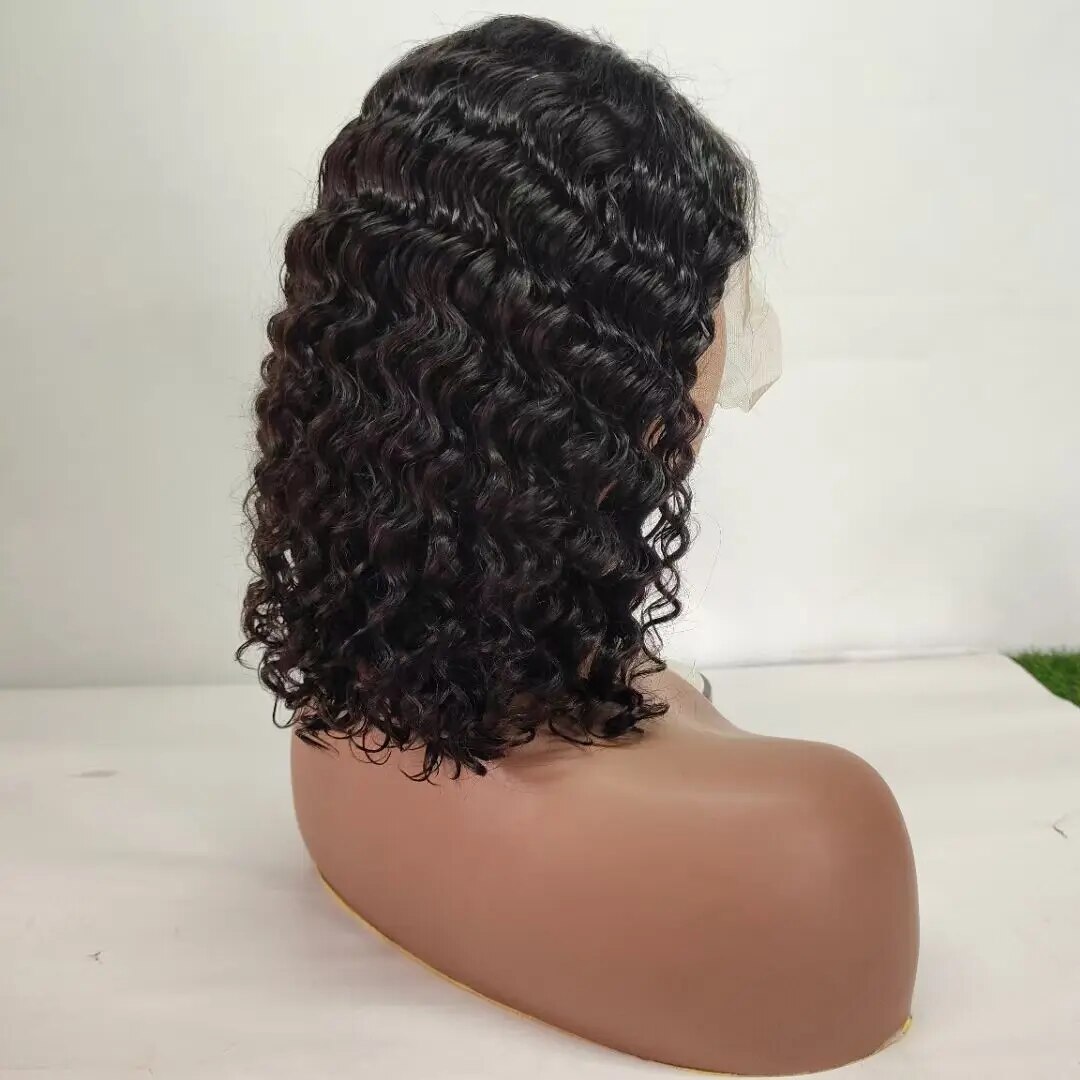 Short Deep Wave Bob Wig Human Hair Newmi Curly Hair 13x4 Full Lace Frontal Wig Bob Cut Deep Wave Lace Front Human Hair Wigs - Image 3