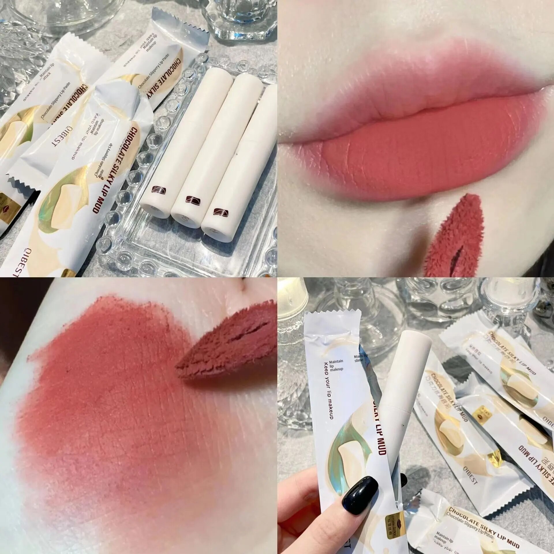 Trendy LIp Gloss Nude Matte Chocolate Lipstick Waterproof Long Lasting Women Red Lip Tint Velvet Lip Glaze Cosmetics - Image 5