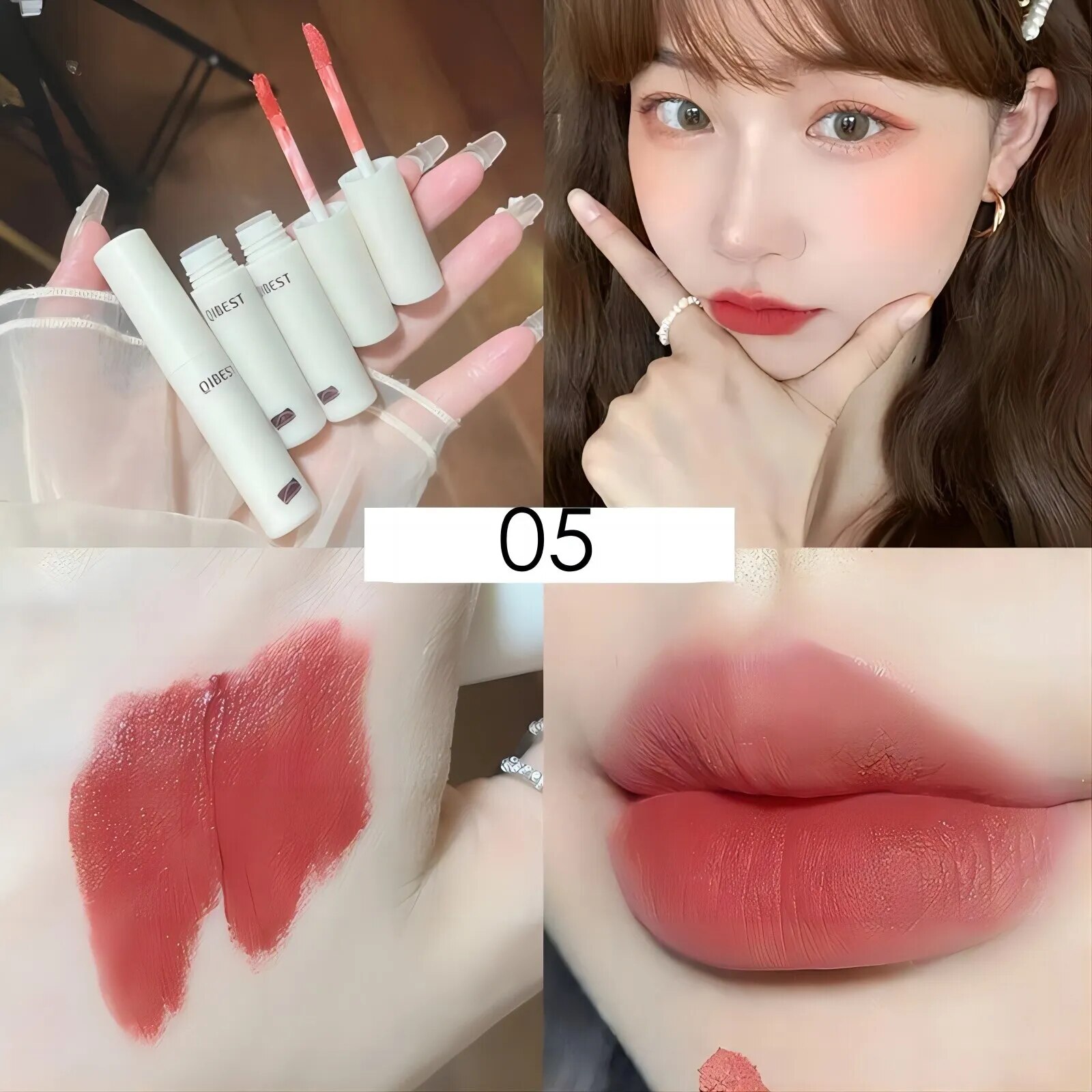Trendy LIp Gloss Nude Matte Chocolate Lipstick Waterproof Long Lasting Women Red Lip Tint Velvet Lip Glaze Cosmetics