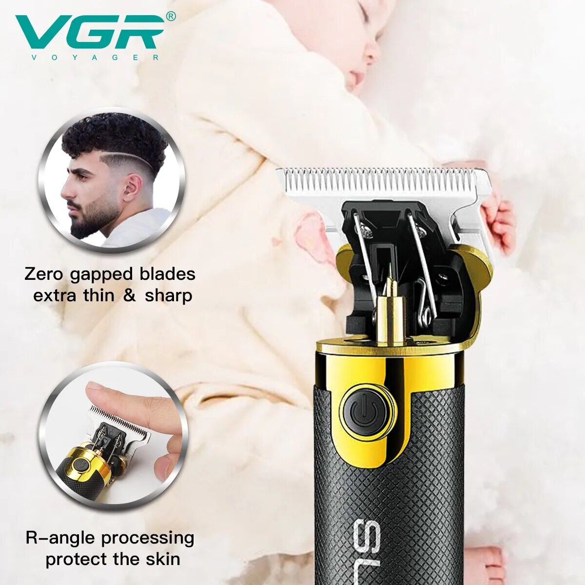 VGR Hair Trimmer T9 Professional Hair Cutting Machine Cordless Rechargeable Bald Trimmer for Men V 082 - Image 3