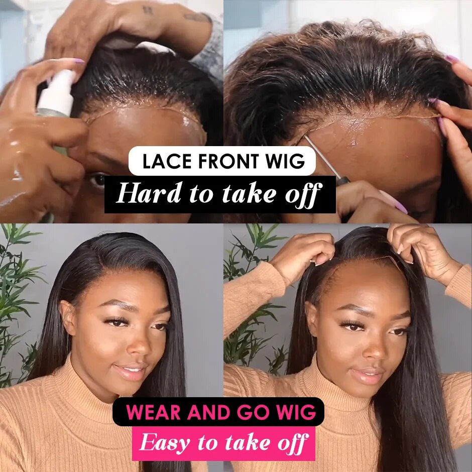 Wear And Go Straight Lace Closure Wigs Human Hair Pre Cut Hairline Ready to Go Wigs For Women Glueless HD Lace Wigs - Image 4