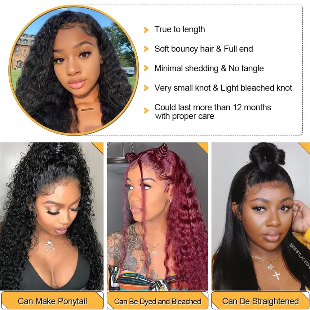 Wear and Go Glueless Wigs Human Hair Pre Plucked Pre Cut Deep Wave 5x5 HD Lace Closure Wigs for Women Airy Cap 180 Density - Image 4